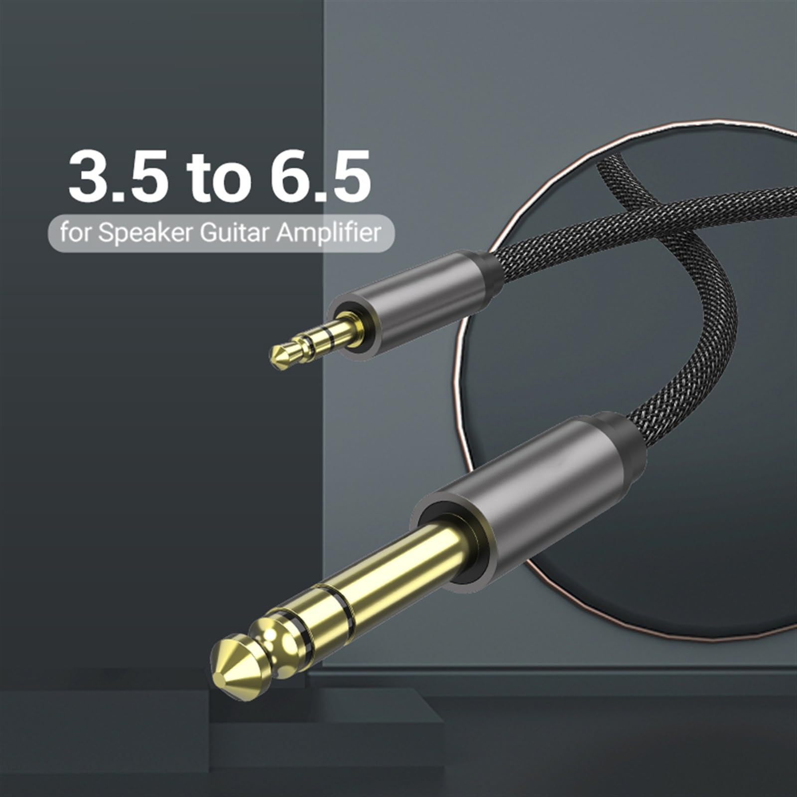 kabel audio do gitary 6.5 Do 3.5 Jack Adapter Do Kabla Do Głośnika Wzmacniacz Gitarowy TRS Kabel Audio Jack 3.5mm Do 6.5mm Kabel Audio Auxiliar (Color : B-8m)