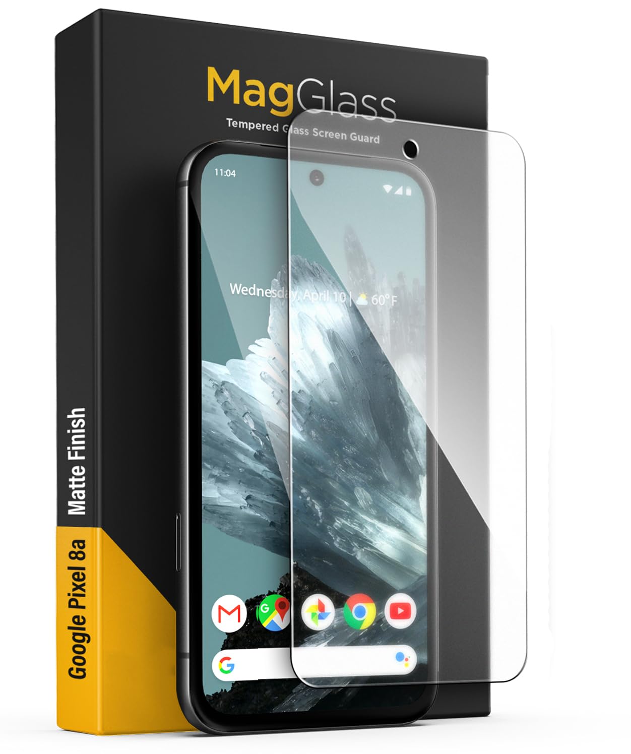 magglass Sceeen Protector Designed for Google Pixel 8a, Full Coverage Tempered Glass (Matte Finish)