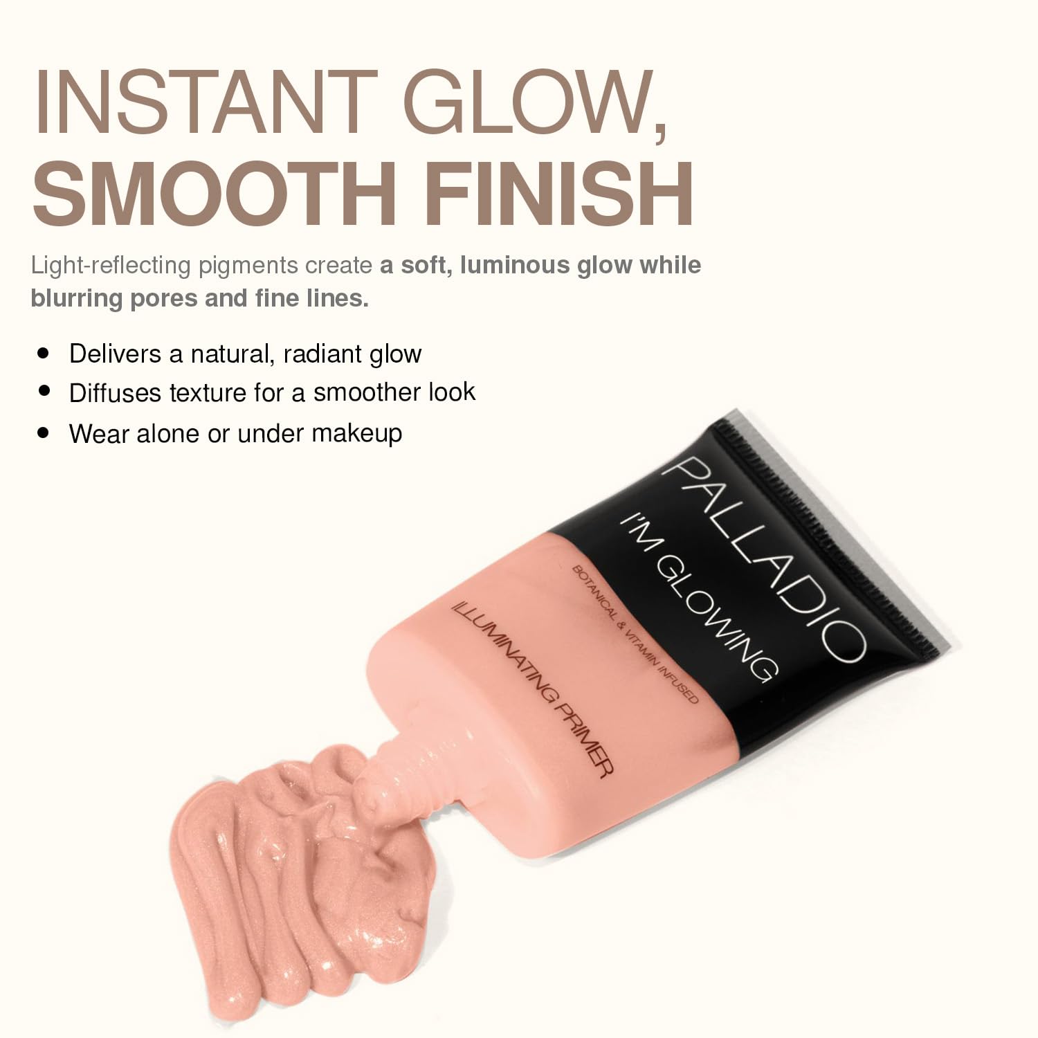 Palladio I'm Glowing Illuminating Primer, Pearly Pink Makeup Primer for Face, Contains Aloe Vera, Grape Seed Oil, Green Tea, Brightens Complexion, Combats Wrinkles, Fine Lines & Pores, 0.67 oz - Image 6