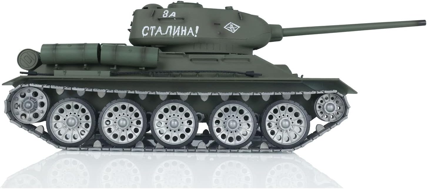 Toucan RC Hobby Henglong 1/16 7.0 Soviet T34-85 RC Tank 3909 360° Metal Wheels Barrel Recoil