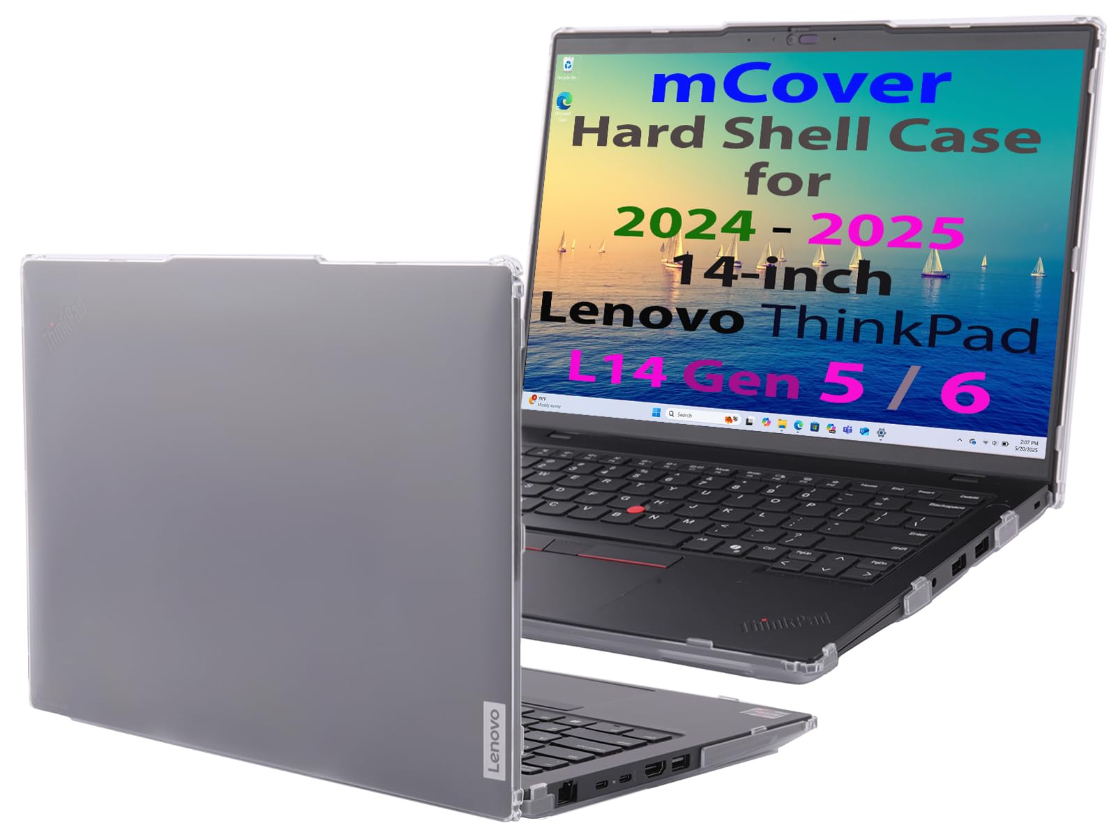 mCover Custodia compatibile solo per notebook Lenovo ThinkPad L14 Gen 5 Series 2024-2025 da 14 pollici (non compatibile con altri modelli Lenovo) - Trasparente