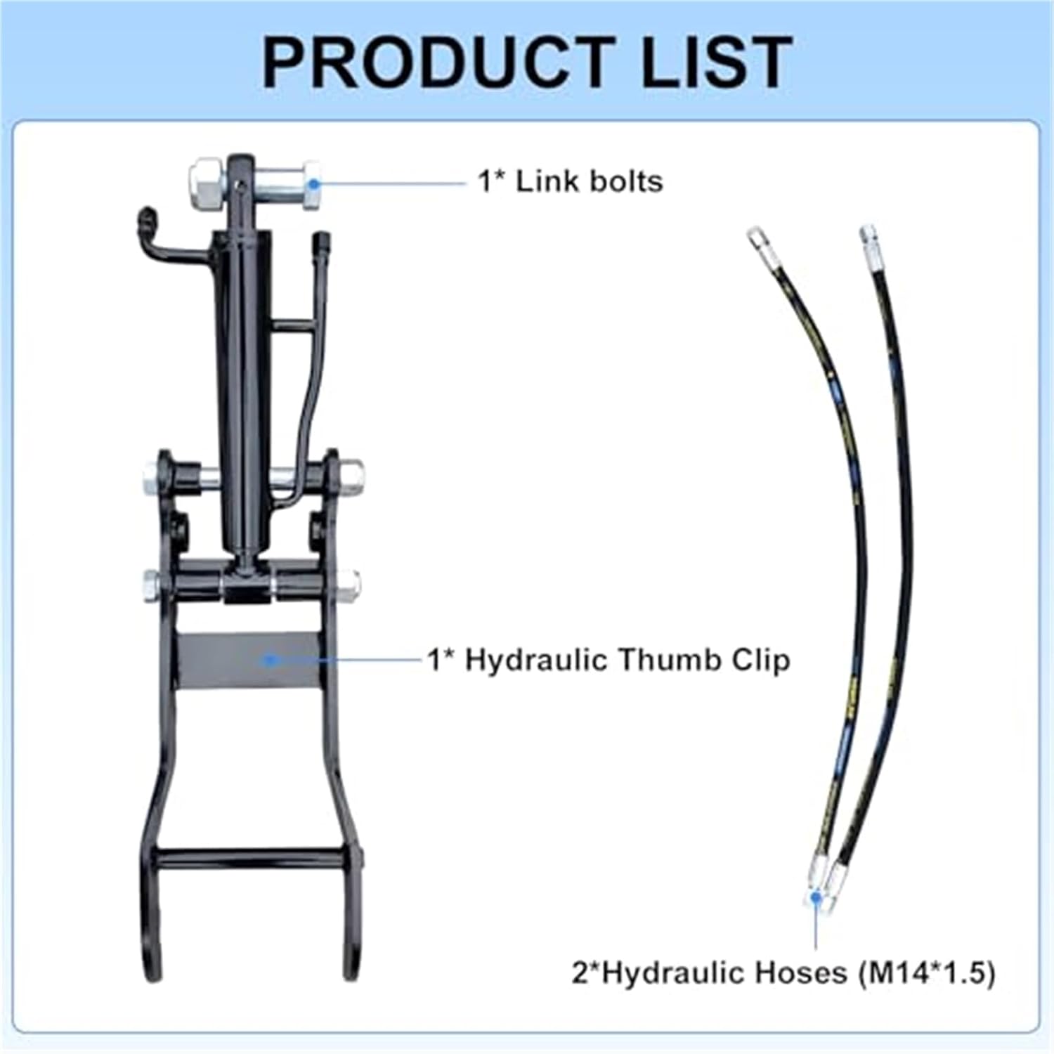 Hydraulic Thumb Clip, for MINI,Excavators,Versatile Attachment,for 0.8-1.5 Ton Machines,Includes 2 Hoses and Screws,Fits Typhon