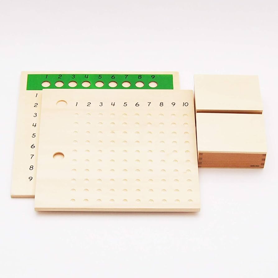 モンテッソーリ教具★日本知育玩具研究所　かけ算　わり算　計算板・掛け算・割り算 モンテッソーリ 知育玩具 掛け算板 割り算板 セット Montessori