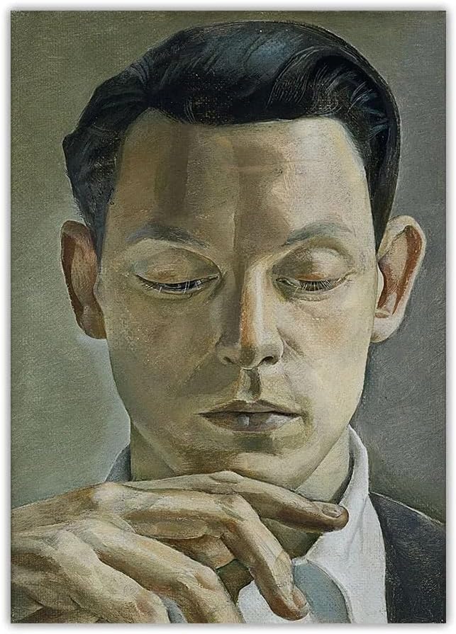 DDSEW GREWT Cartel de retrato de Lucian Freud Arte mural de lienzo Wilhelm Gustloff Grabados de Lucian Freud Pintura de Lucian Freud para decoración del hogar Imagen mural 50x70cm Sin marco