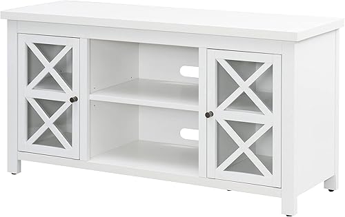 Miniatura 3 de Henn&Hart Soporte rectangular de TV para televisores de hasta 55 pulgadas en blanco, soportes de TV para la sala de estar
