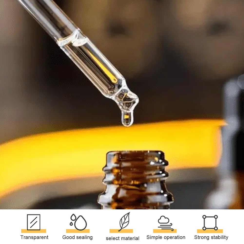 Butelka Z Pipetą,Butelki Szklane Z Pipetą W Kolorze Bursztynowym,Butelka Apteczna,Butelki Z BrąZowego SzkłA Ze Szklaną Pipetą, Buteleczki Z Kroplomierzem,Do OlejkóW Eterycznych,Perfum,8x10ml