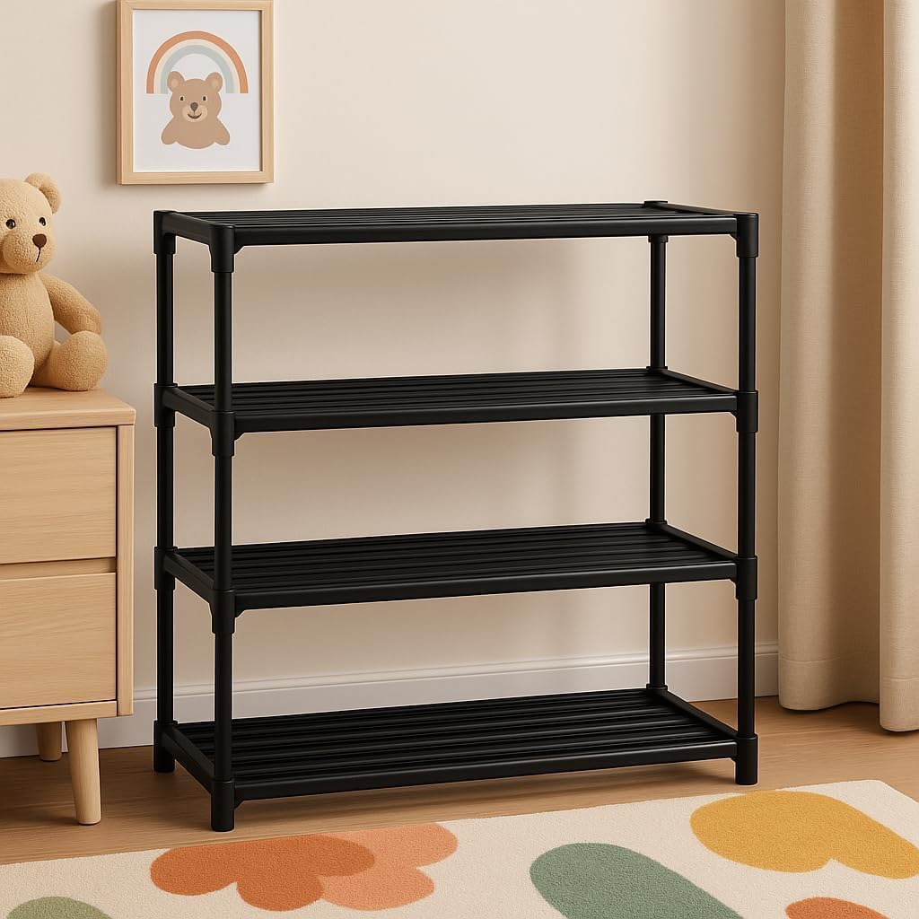 Multipurpose Collapsible Wardrobe Cabinet | Foldable Fabric Organizer with 6–9 Shelves | Portable Clothes Storage Rack for Bedroom, Home & Office (Firozi, 4)