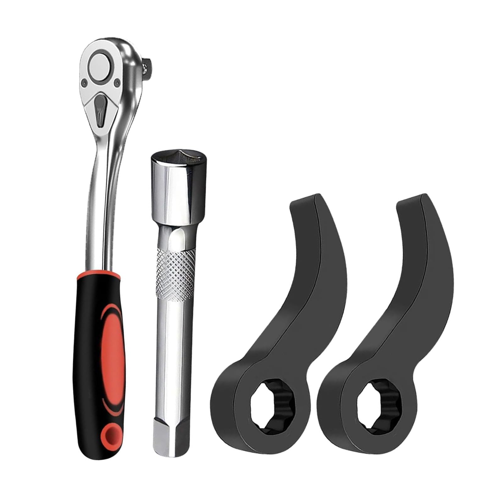 Hsioluted 4 Piece Pry Adapters Set With 2 Heads And Ratchets Wrenchs For Heavy Dutys Automotive Repairs And Mechanical Tasks High Torques Ratchets Wrenchs Set