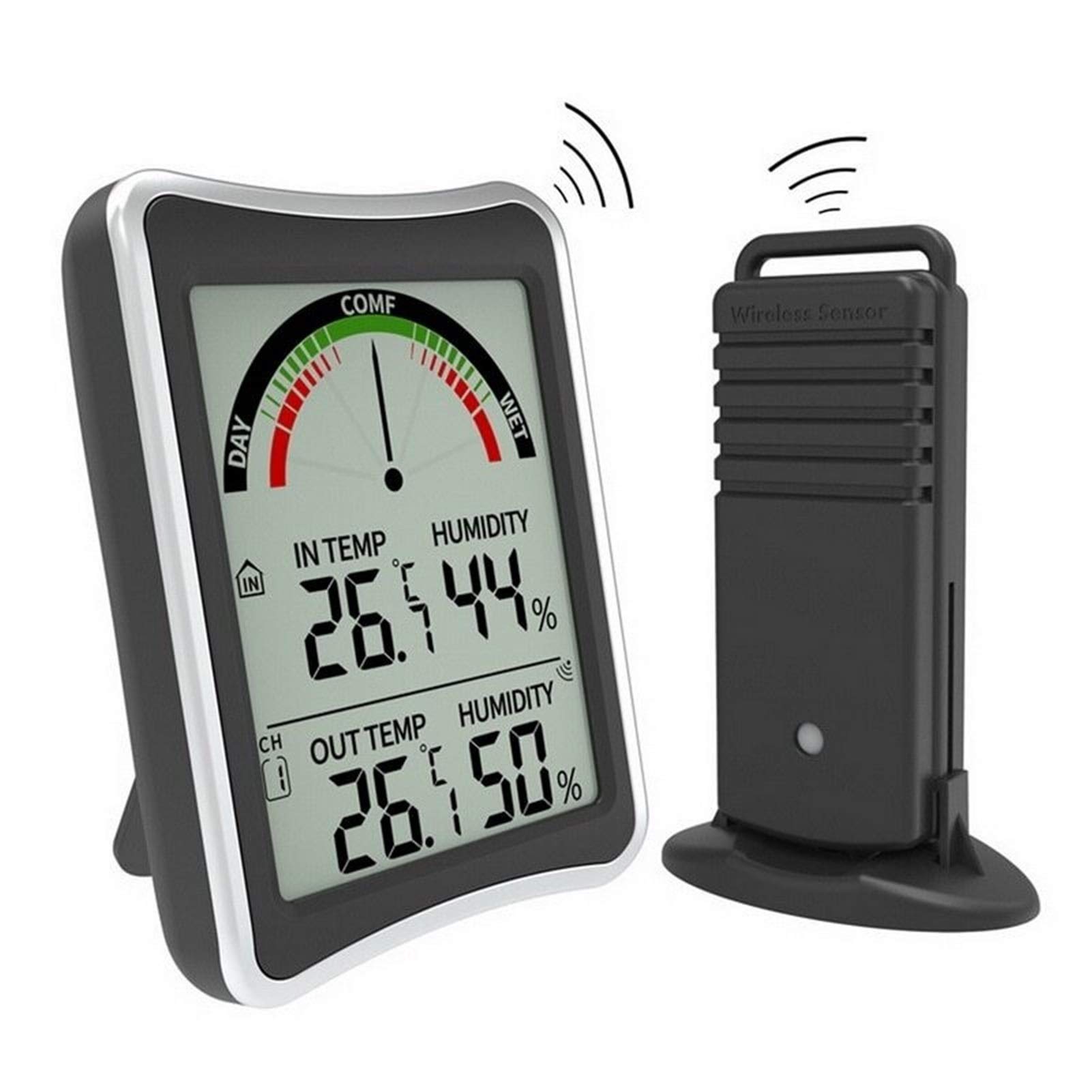 termometr z higrometrem Kryty termometr zewnętrzny Higrometr bezprzewodowy Monitor temperatury i monitor temperatury pokojowej Termometr do higrometru wewnętrznego