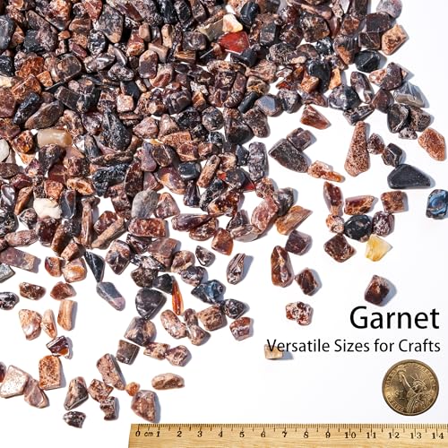Image of Garnet Crystal Chips Bulk 1lb, 500+ Pieces, 8-15mm Natural Gemstones