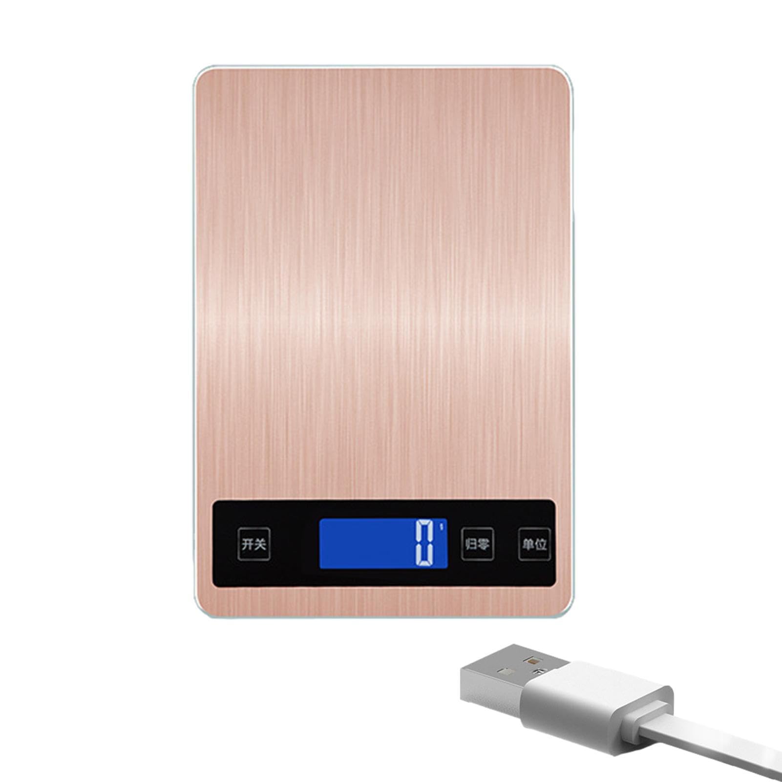 Cenmoo Rose Gold Digital Weighing Scales, 15Kg Waterproof Food Weight Scales, Usb Rechargeable Electronic Scales, Kitchen Scale With Led Display, High Precision Scales, Multipurpose Scale For Weighing Cooking Baking
