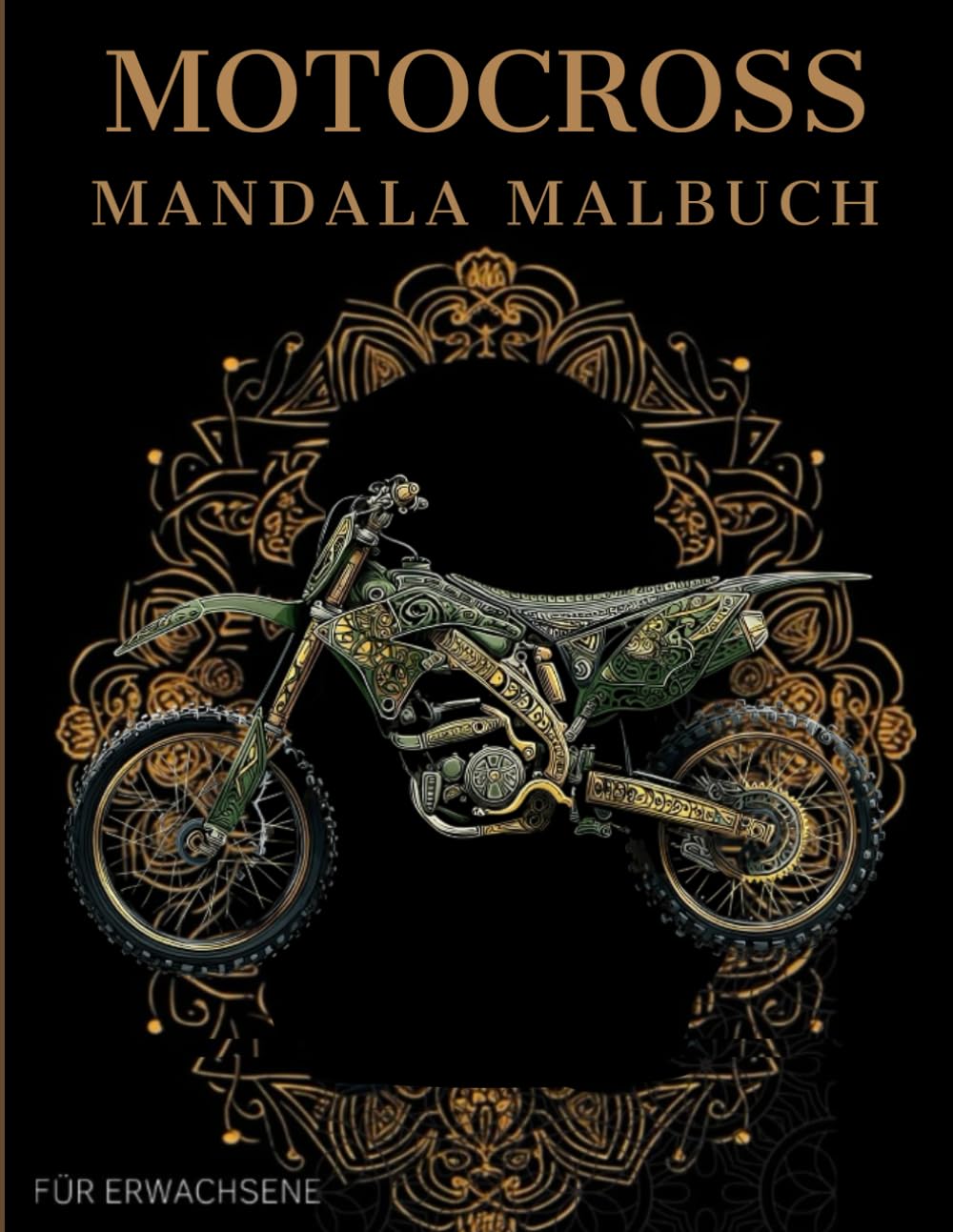Motocross Mandala Malbuch: Motocross Ausmalbuch mit Mandala-Motiven für Erwachsene