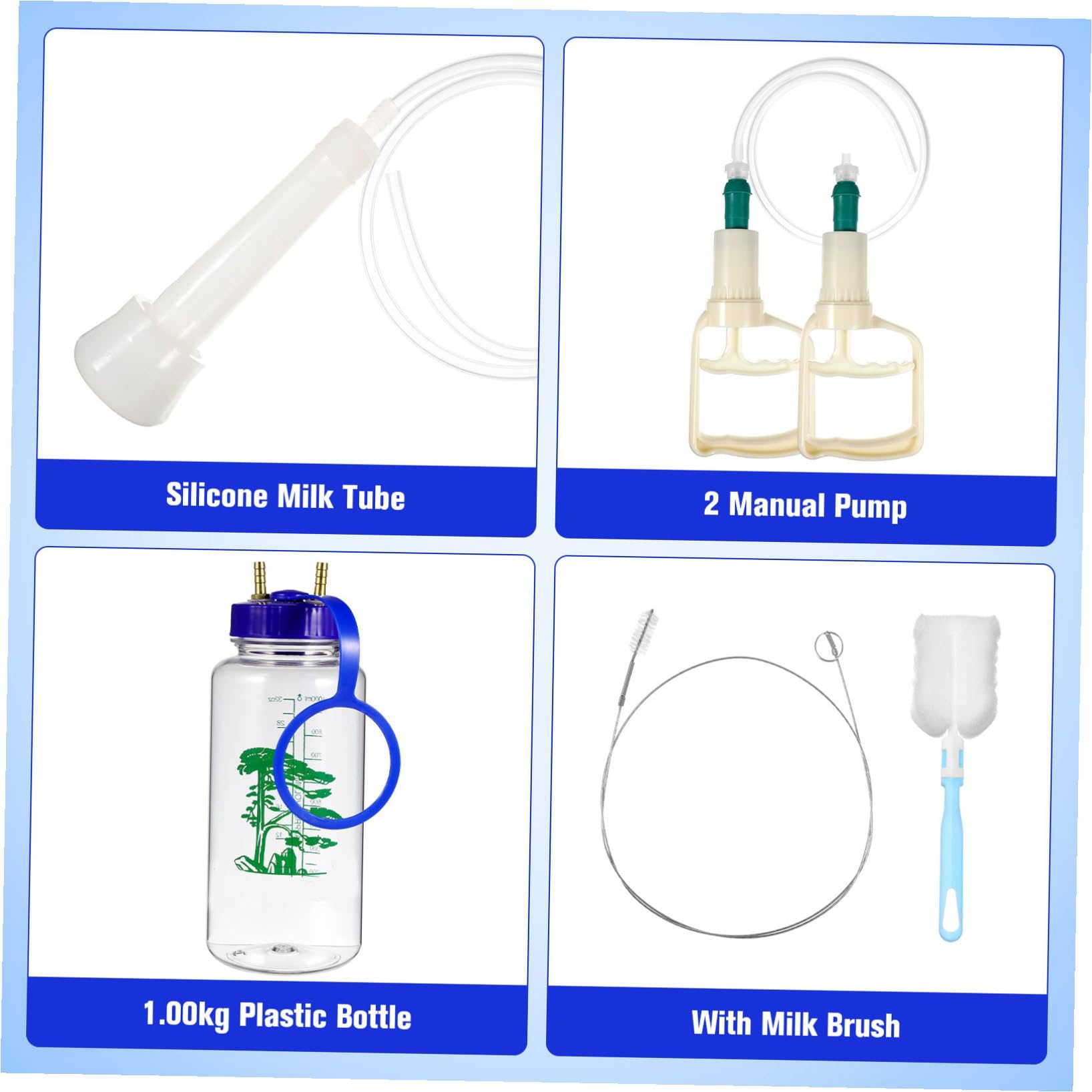 Luxshiny Mungitrice da Pecore Plastica per o e in Manuale Mucche Spazzola Pulizia in Metallo e Bottiglia , Facile Pulire di Allevamenti di Capre