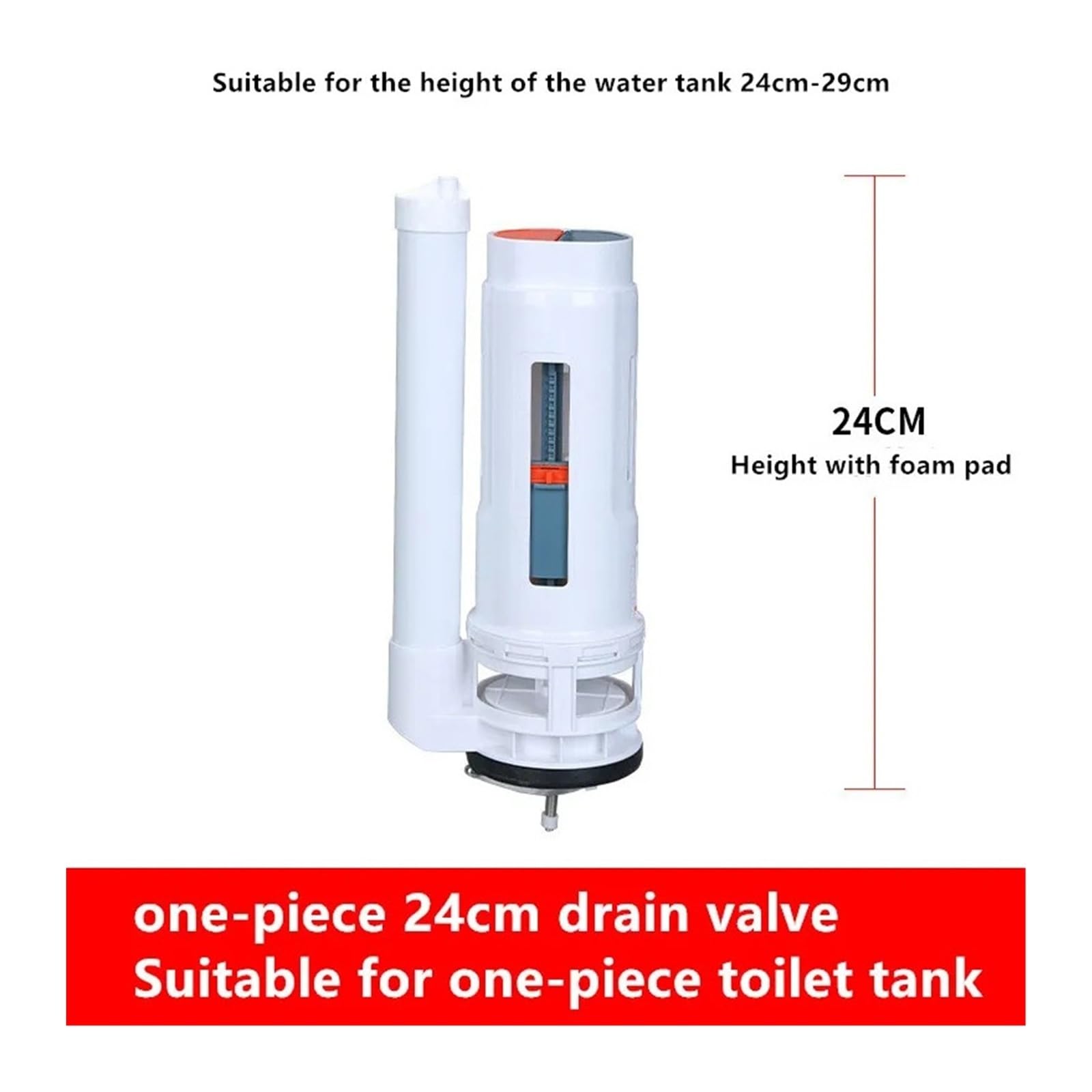 Válvula De Descarga For Inodoro, Una Pieza, Válvula De Drenaje De Cisterna Dividida For Bandeja En Cuclillas, Accesorios For Tanque De Agua, FL21090(24CM Drain Valve)