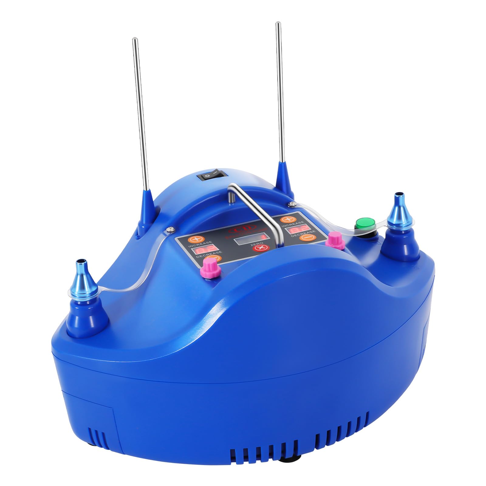 Bomba eléctrica para globos, 1200 W, 3-3,5 psi, presión doble, pedal para decoración de fiestas, color azul