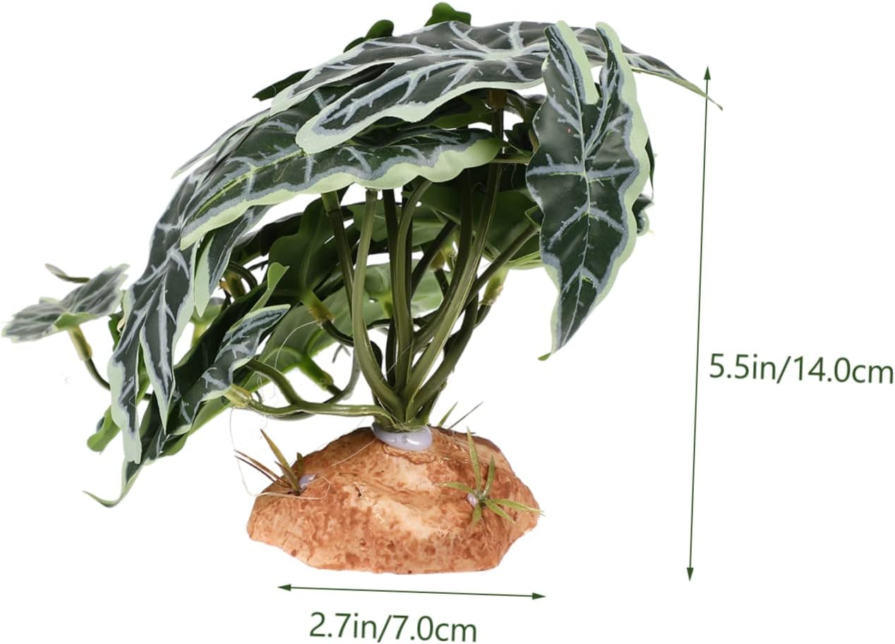 Angoily Gecko Artificial Plants Spider Plants 4pcs Decor Tank Fake Artificial Simulated Adornment for Plant Plants Reptile Decorative Landscape