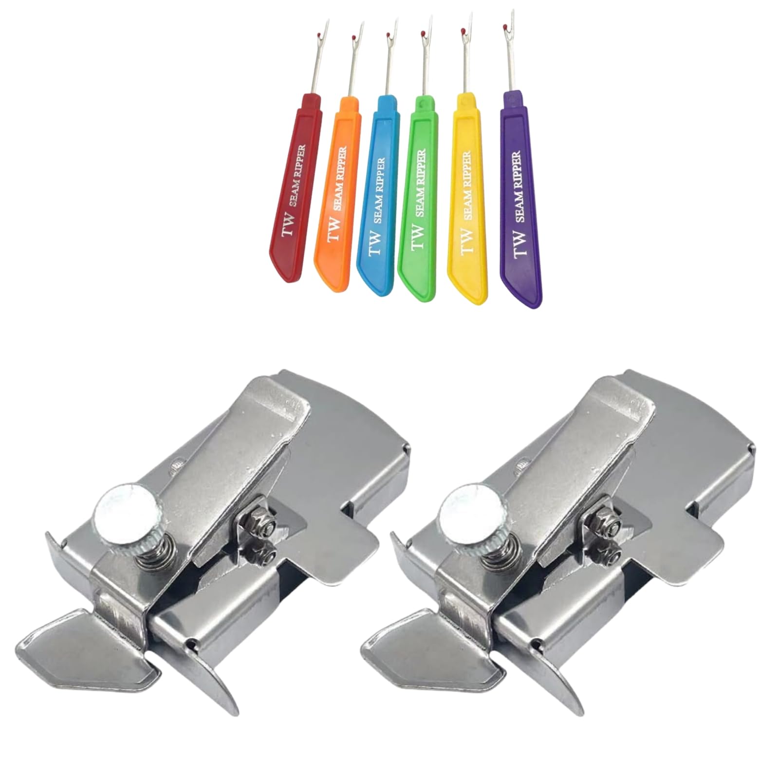 BuddySew Lot De 2 Guides De Couture Magnétiques Multifonctionnels Et 6 Découseurs Colorés Pour Machine à Coudre, Accessoires De Couture Pour Toutes Les Machines à Coudre (A