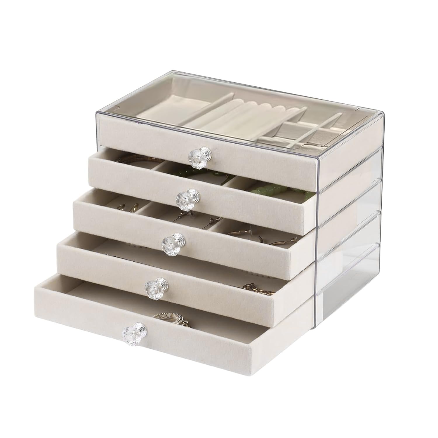 Boîte à bijoux Wintem range-collier de table pour protéger de la poussière MDF