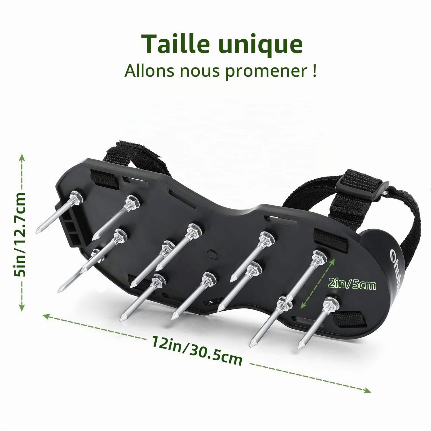 Ohuhu Sandales Aérateur Pelouse Installation Gratuite, Aérateur de pelouse avec Pelle en Acier Inoxydable, Chaussure à Gazon Chaussures à Ongles Scarificateur Gazon Chaussures pour Gazon, Noir