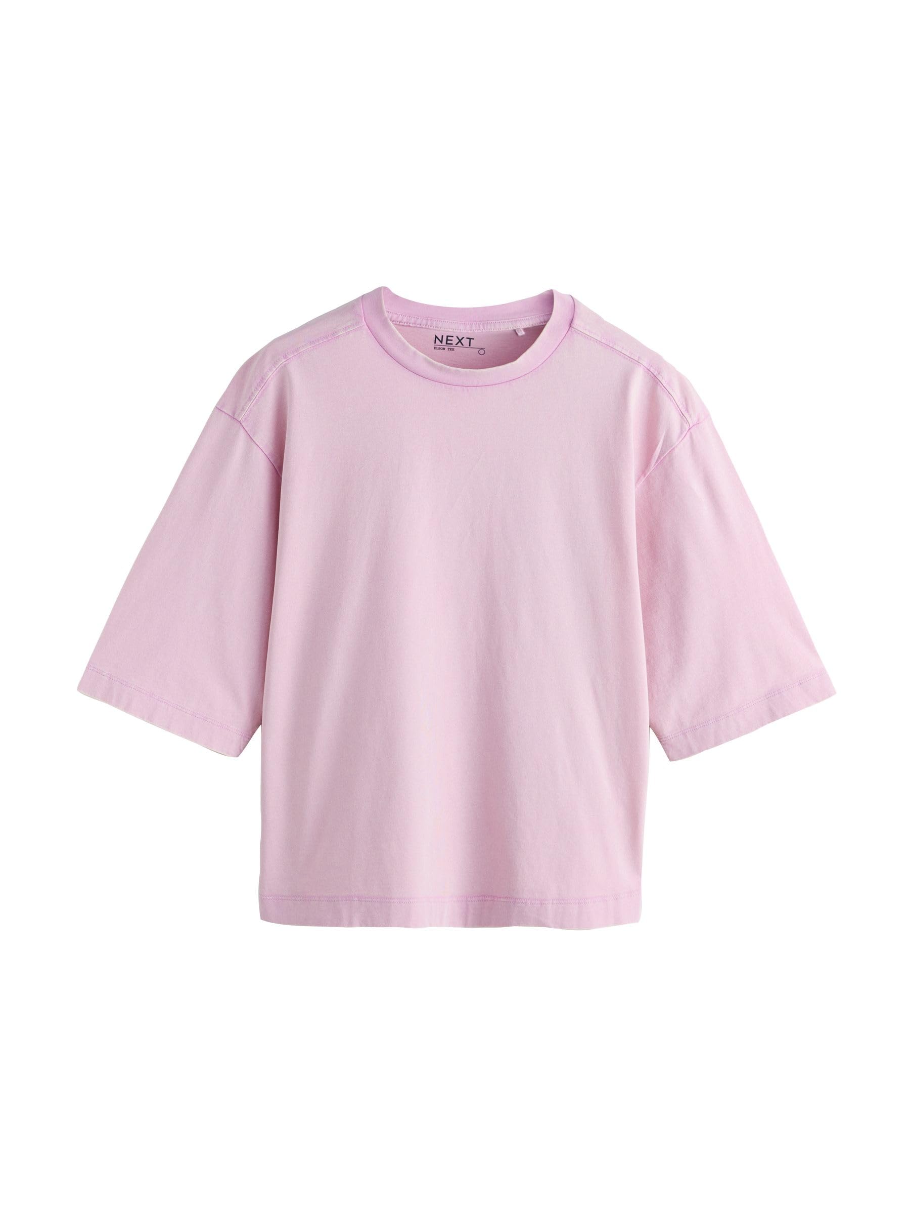NEXT Damen Relaxed Fit Rundhals-T-Shirts mit ellbogenlangen Ärmeln, 5er-Pack
