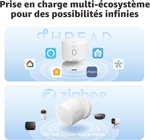 Aqara Presence Sensor FP300 Wireless 5-in-1 Motion Sensor with mmWave, PIR, Light, Temperature & Humidity Detection, Thread & Zigbee, Supports HomeKit, Home Assistant, Alexa, Google Home - 5