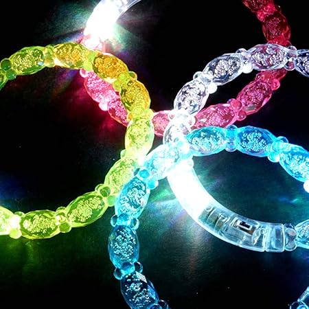 Amazon 光る キャンディー ブレスレット のおもちゃ 25入 光るおもちゃ 景品 子ども会 子供会 縁日 不良返品不可 ブレスレット おもちゃ