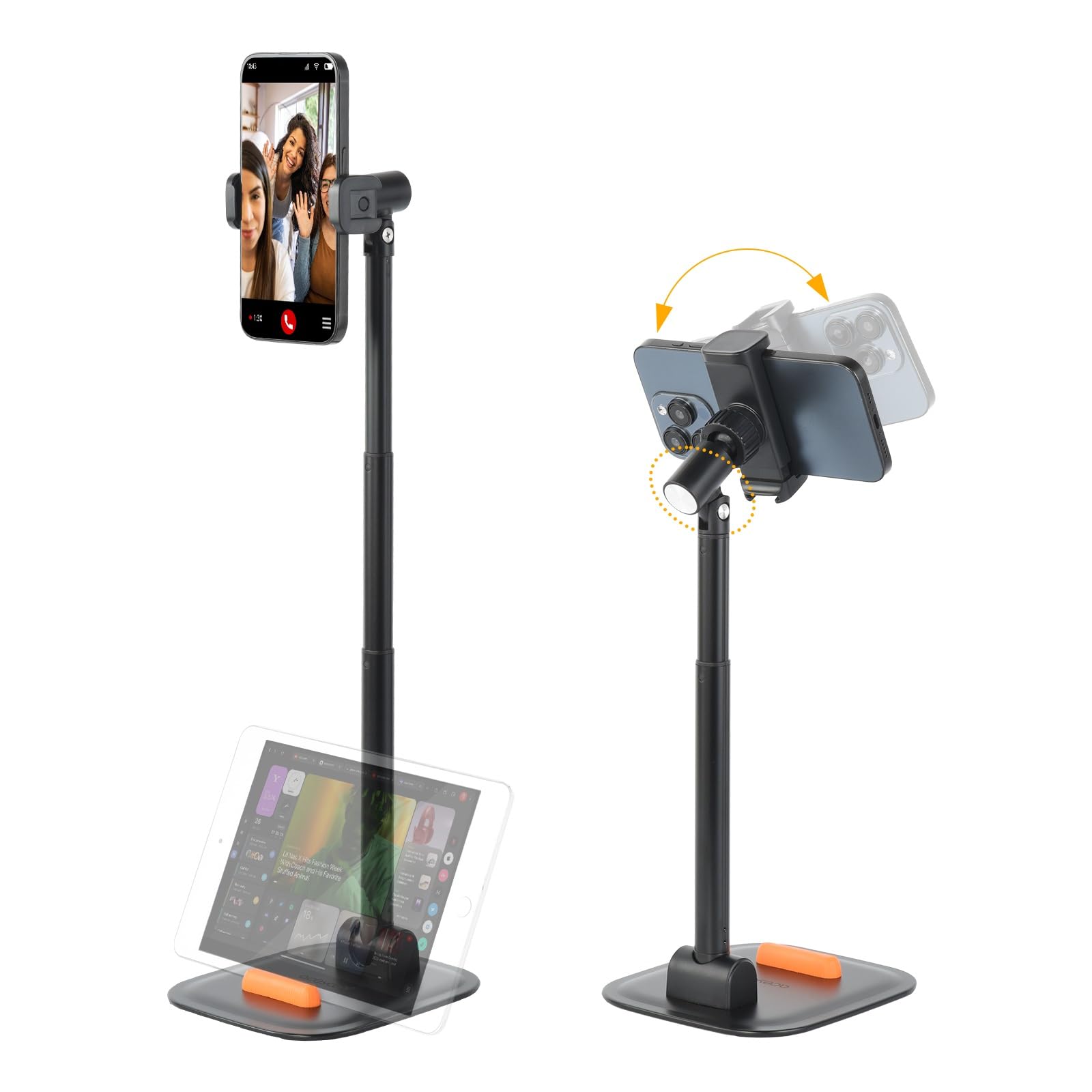 aceyoon Stojak na telefon na biurko, z regulacją wysokości, uchwyt na telefon komórkowy do filmowania, wysuwany stojak na telefon komórkowy do iPhone 17 16 15 Pro Max, Galaxy S23 S22, Huawei itp