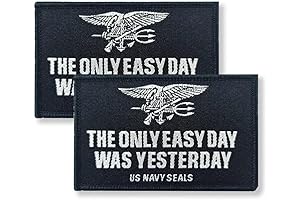 2 Pack US Navy Seals Patch: The Only Easy Day Was Yesterday Flag Patch