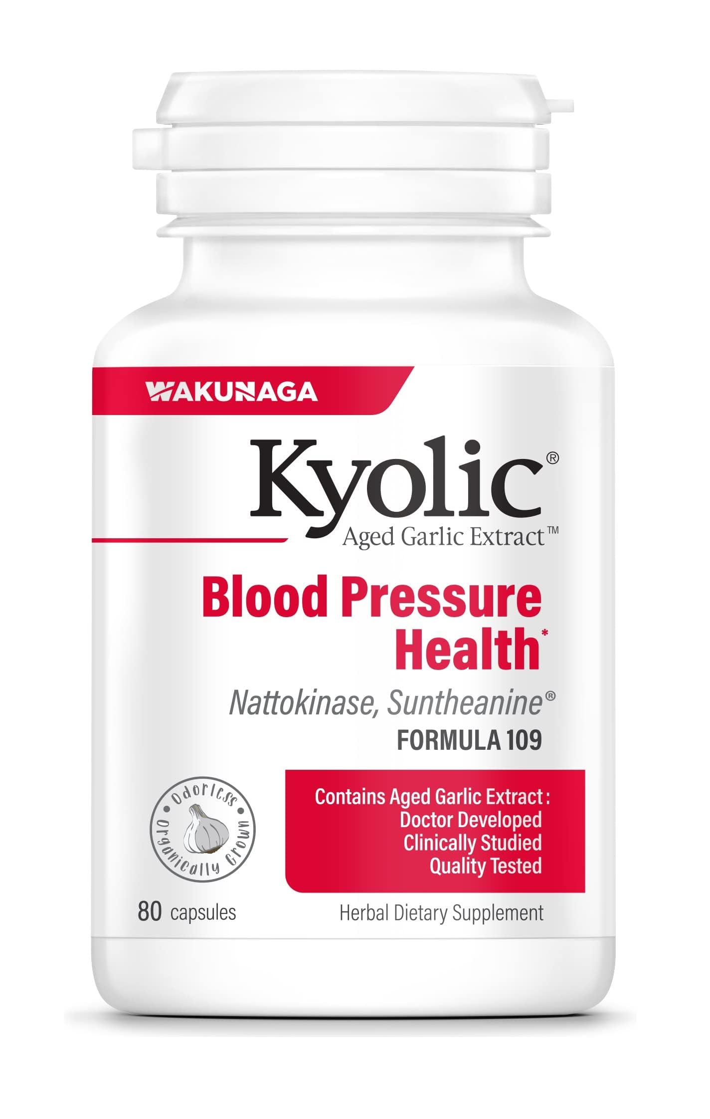 Kyolic Aged Garlic Extract Formula 109, Blood Pressure Health*, 80 Capsules