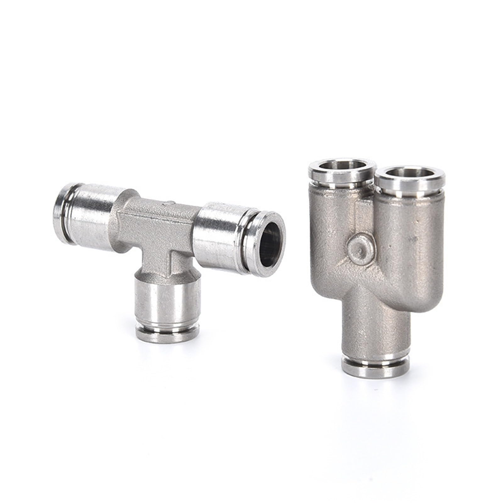 Connettore rapido pneumatico a tre vie in acciaio inossidabile 304, tubo del gas PE/PY6/8, 1 pezzo (304PY10)