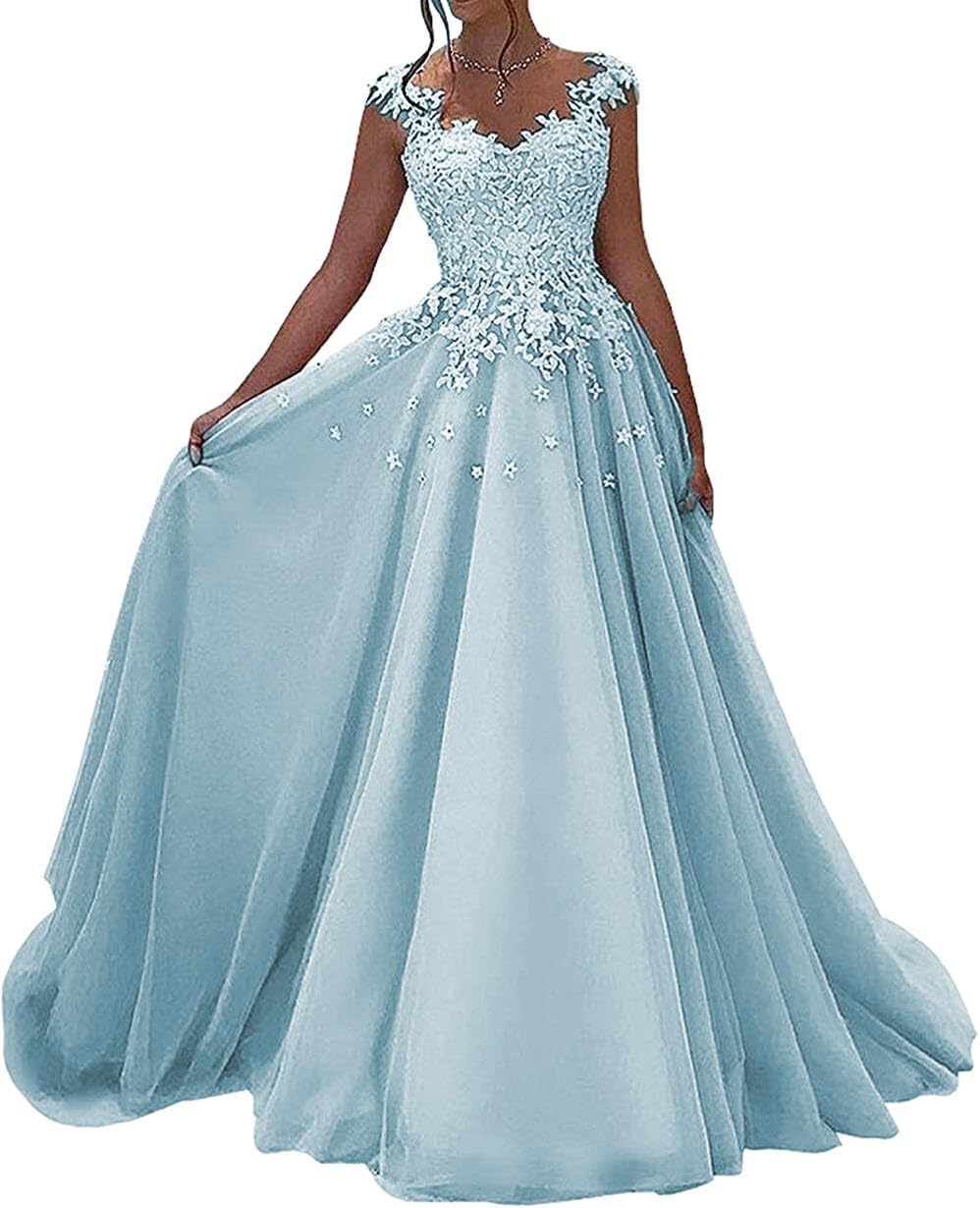 JAEDEN Prom Dress 2025 Lace Long - V Neck Chiffon Prom Dresses for Teens