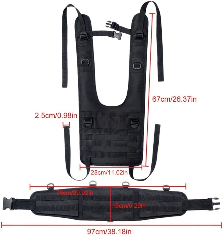 MiOYOOW MOLLE Outdoor Belt, H-Harness Belt Suspenders with Detachable Suspender Straps for Outdoor Hunting Training