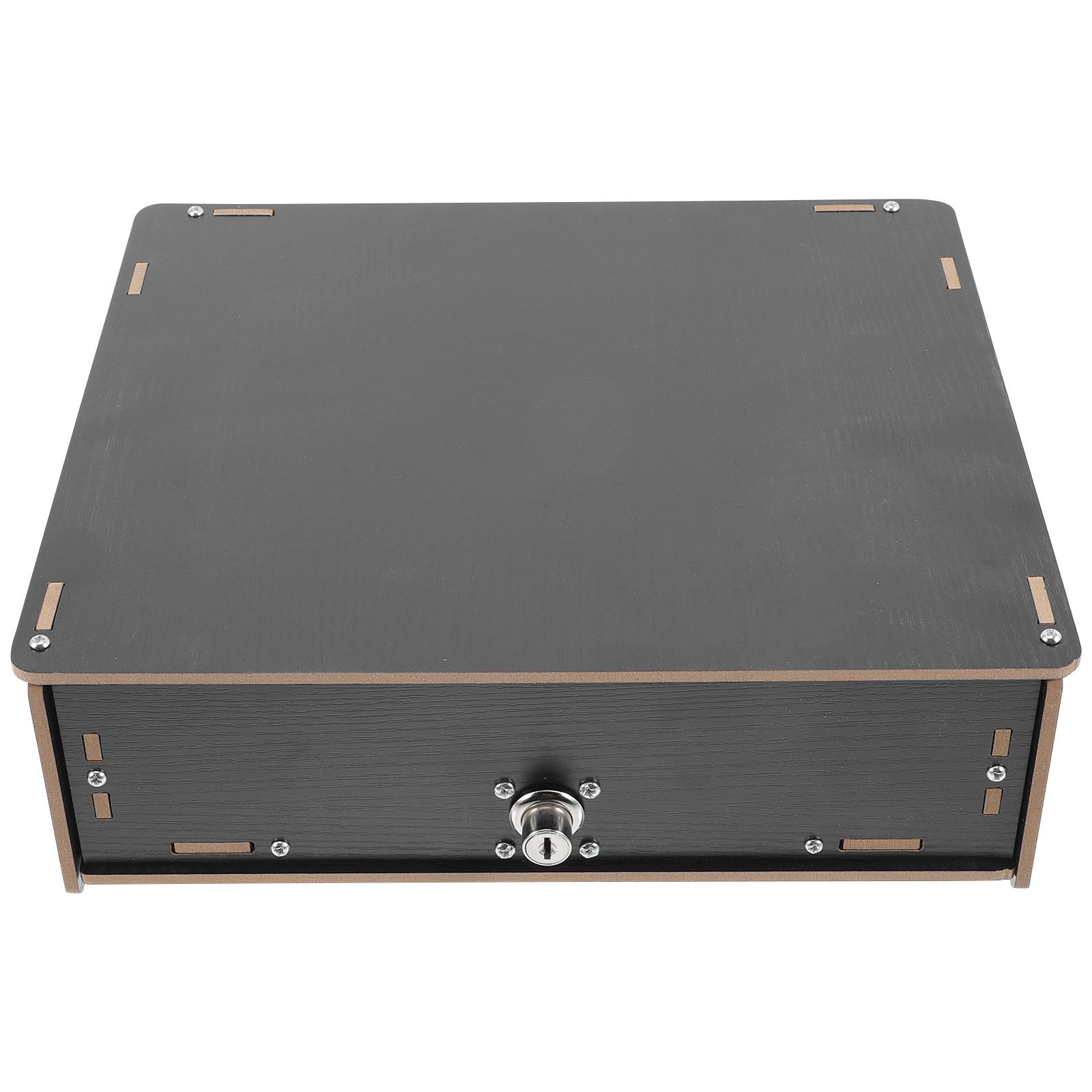 Healeved Scatola Porta Contanti in Legno Nera, Money Organizer Scomparti Multipli e Clip per Banconote e Monete, per Supermercati e Negozi