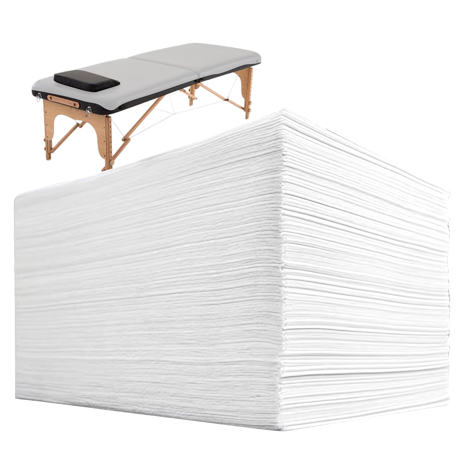 Lenzuola Da Massaggio,100PCS 80 x 180cm Lenzuola Per Massaggi,Coprilettino Da Massaggio Per Spa,Cosmetici,Tavoli,Hotel,Massaggi,Letti Ospedalieri,Bianco