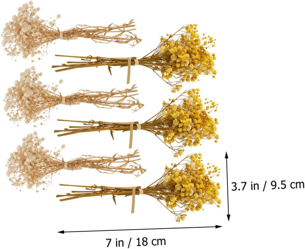 Uonlytech 6pcs Breath Dried Flowers Bouquet Natural Gypsophila Artificial Flower Arrangement for Wedding Centerpiece Home Decor DIY Craft Party Decoration
