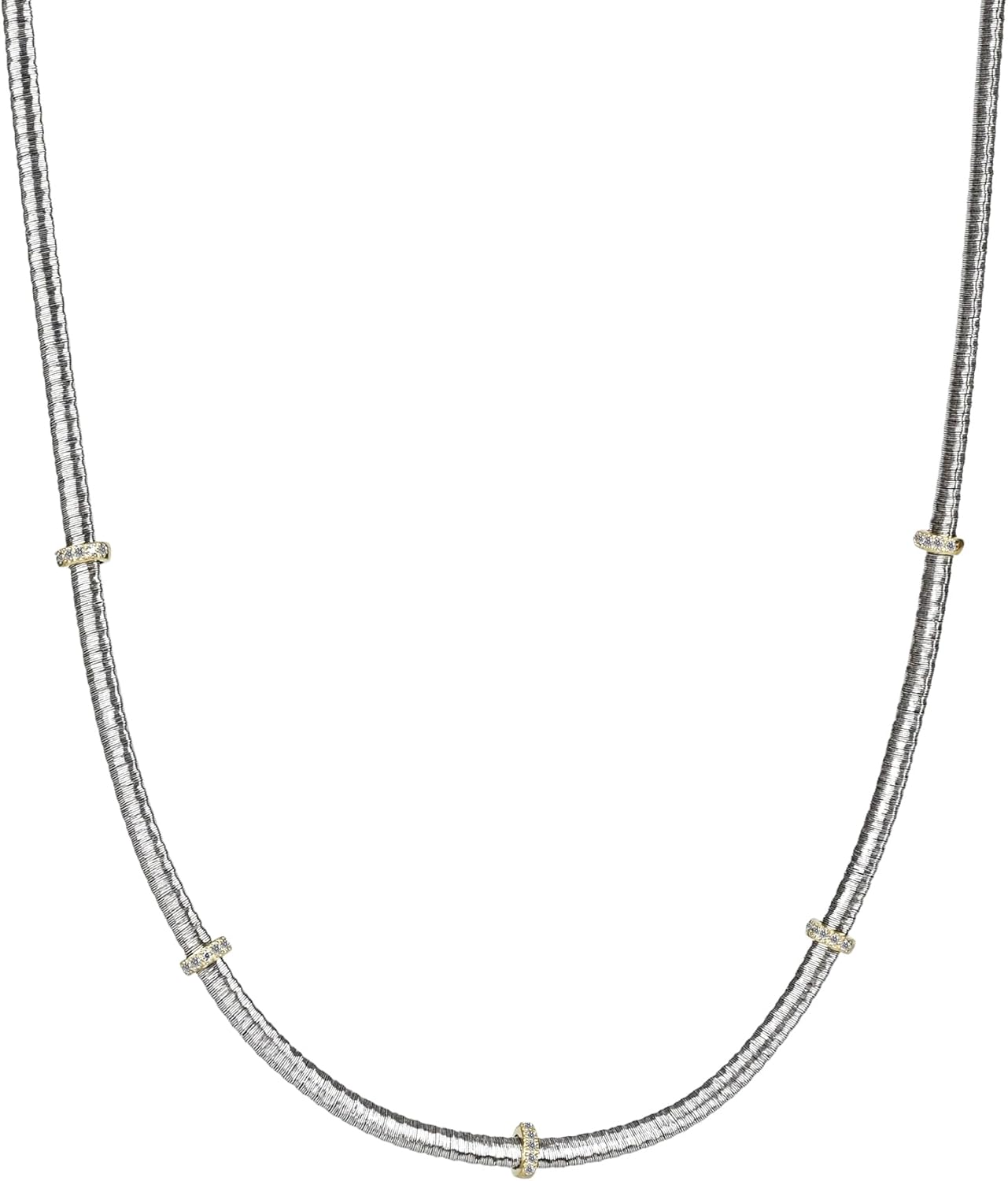 Handmade in Italy Necklace S925 Silver Twist Choker-Necklaces Minimalist Coil Craft Jewelry Mother's Day Christmas Gift for Women