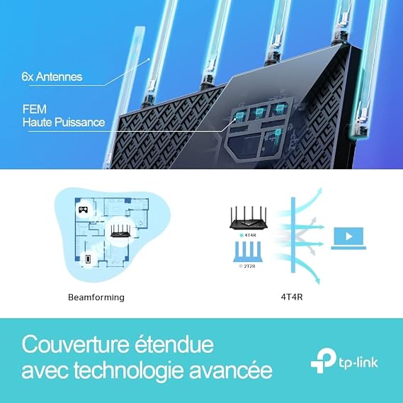 TP-Link Archer AX73, AX5400 Çift Bant Gigabit Wi-Fi 6 Router, Fiber Destekli, 4×Gbps LAN Portlarıları, 200'den Fazla Cihazı Bağlayın,OFDMA ve MU-MIMO Destekli, Oyun için İdeal Xbox/PS4/4K-8K Yayın