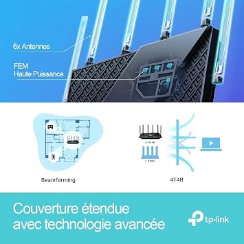 TP-Link Archer AX73, AX5400 Çift Bant Gigabit Wi-Fi 6 Router, Fiber Destekli, 4×Gbps LAN Portlarıları, 200'den Fazla Cihazı Bağlayın,OFDMA ve MU-MIMO Destekli, Oyun için İdeal Xbox/PS4/4K-8K Yayın