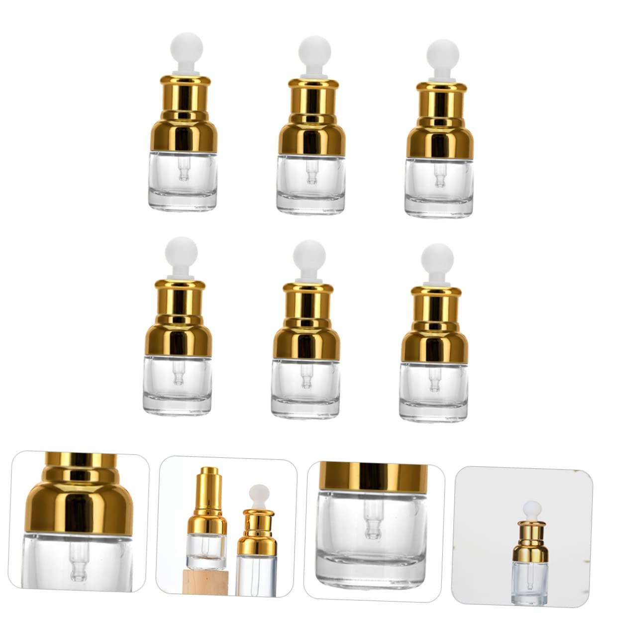 6 Stück 20ml Glas Tropfflaschen mit Pipette für Ätherische Öle