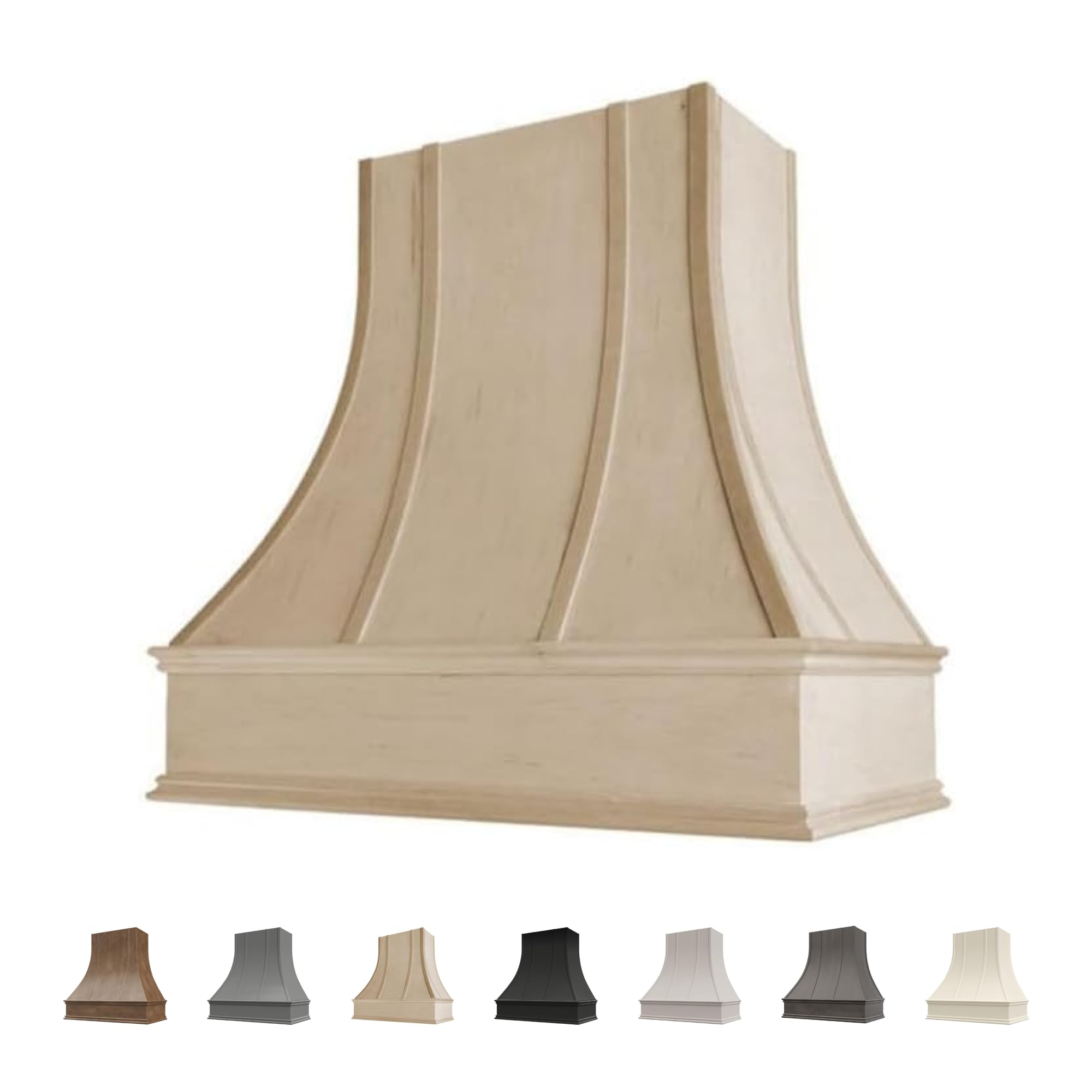Riley & Higgs curved front unfinished range hood cover 31.5 wide 36 high