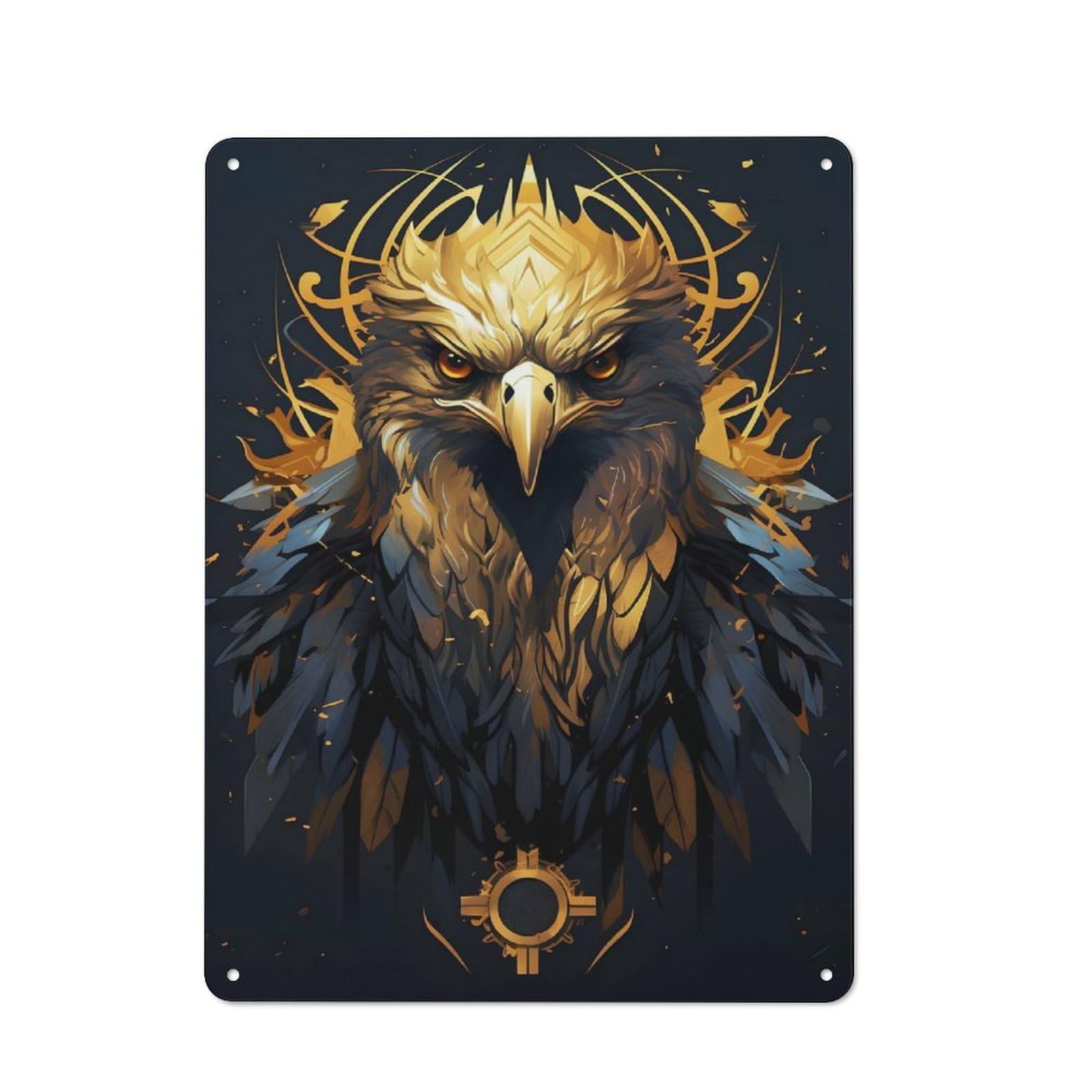 Junmoney Style-3 Vintage Tin Sign 40X30cm With Ritual Hawk For Home Bar Wall, Metal Sign Decor For Home Bars And Entertaining Spaces