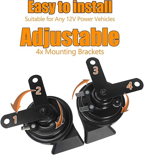 Miniatura 2 de GAMPRO G160175 Reemplazo de bocina eléctrica de doble tono de 12 V para cualquier vehículo - Negro