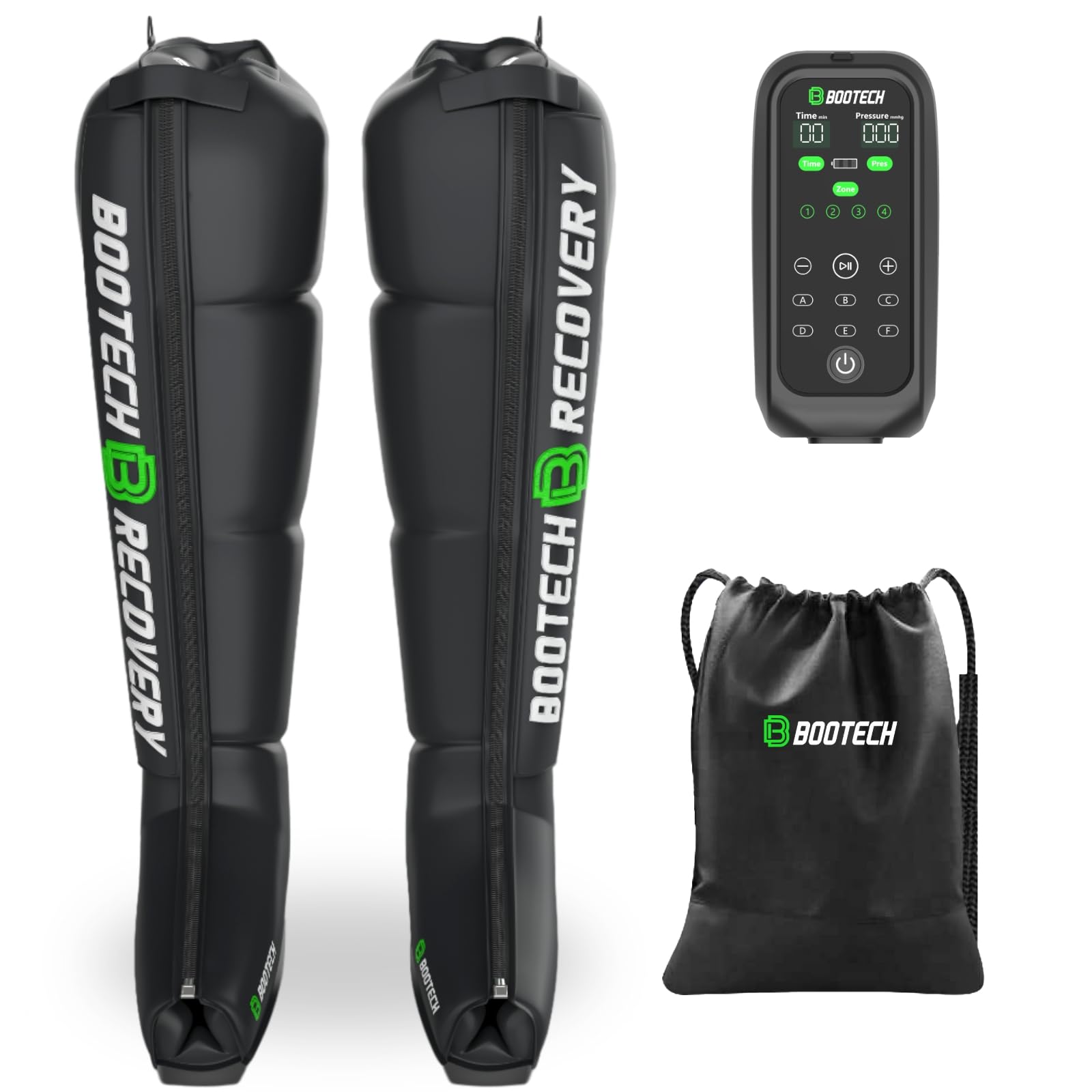 BOOTECH Presoterapia Premium Recargable para Casa, Masajeador de Piernas Cansadas, Mejora la Circulación, Recuperación Muscular Drenaje Linfático Celulitis Automia Bateria 5H, Sin Mochila (M)