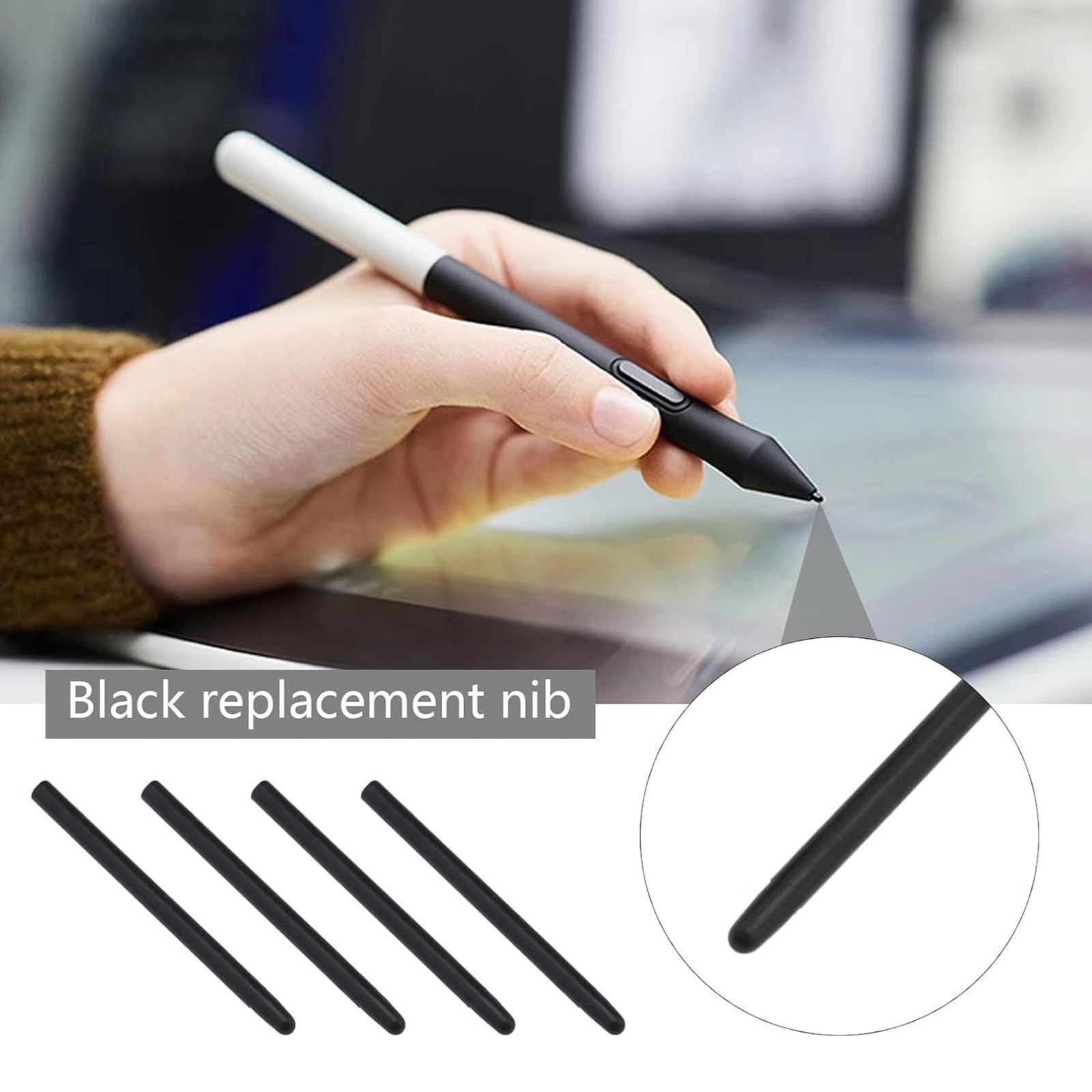 Nawwgy 10Pcs Replacement Styluses Nibs Standard Fit for CTL460,CTH460,CTH461,CTH661,CTH480 CTH480S INTUOS4 Styluses Tips Replacement Nib + Clip