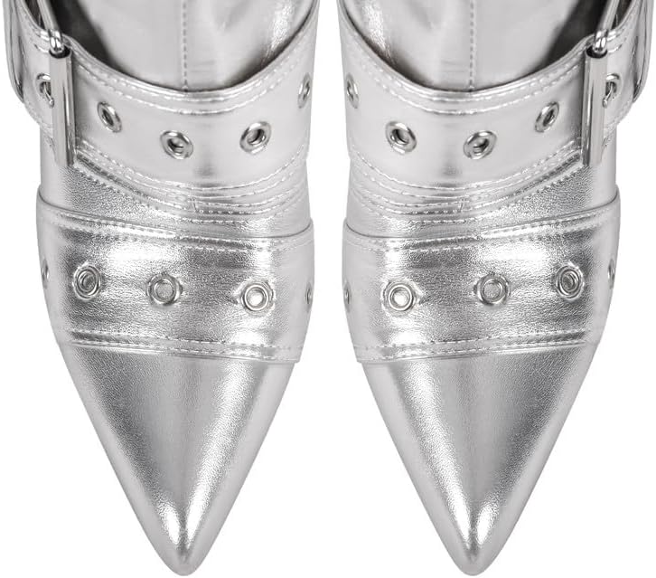 sexytag Thigh High Multi-buckle Wide Calf Boots Stiletto Heel Over the Knee Boots