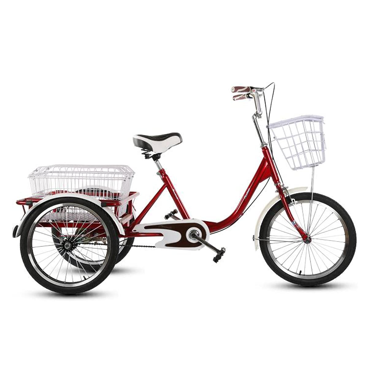 Bicicletta Tre Ruote Adulti, Triciclo Tre Ruote, Bicicletta Ciclismo con Cestino, Lo Shopping Sportivo, Donne e Uomini, Ciclismo, pedalata assistita