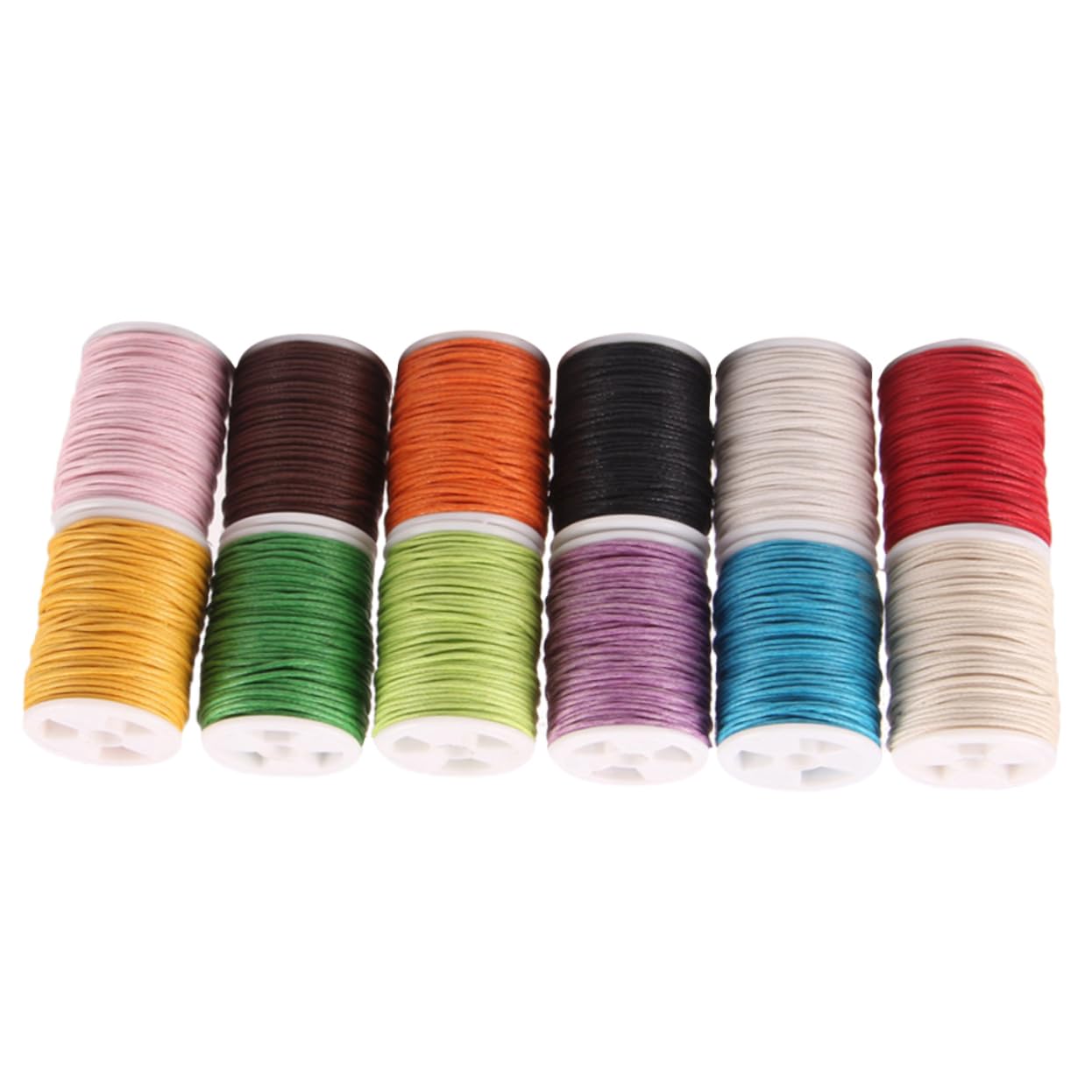SHINEOFI 24 Piezas hilo de cera para cuero cuerdas de poliéster encerado joyas coloridas hilos de coser cuerda de tejer cordón de tejer Pulsera Cuerda trenzada cuerda de cera