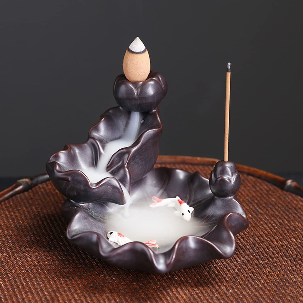 Encensoir lotus de relaxation avec motif poisson, cadeau idéal pour pendaison de crémaillère