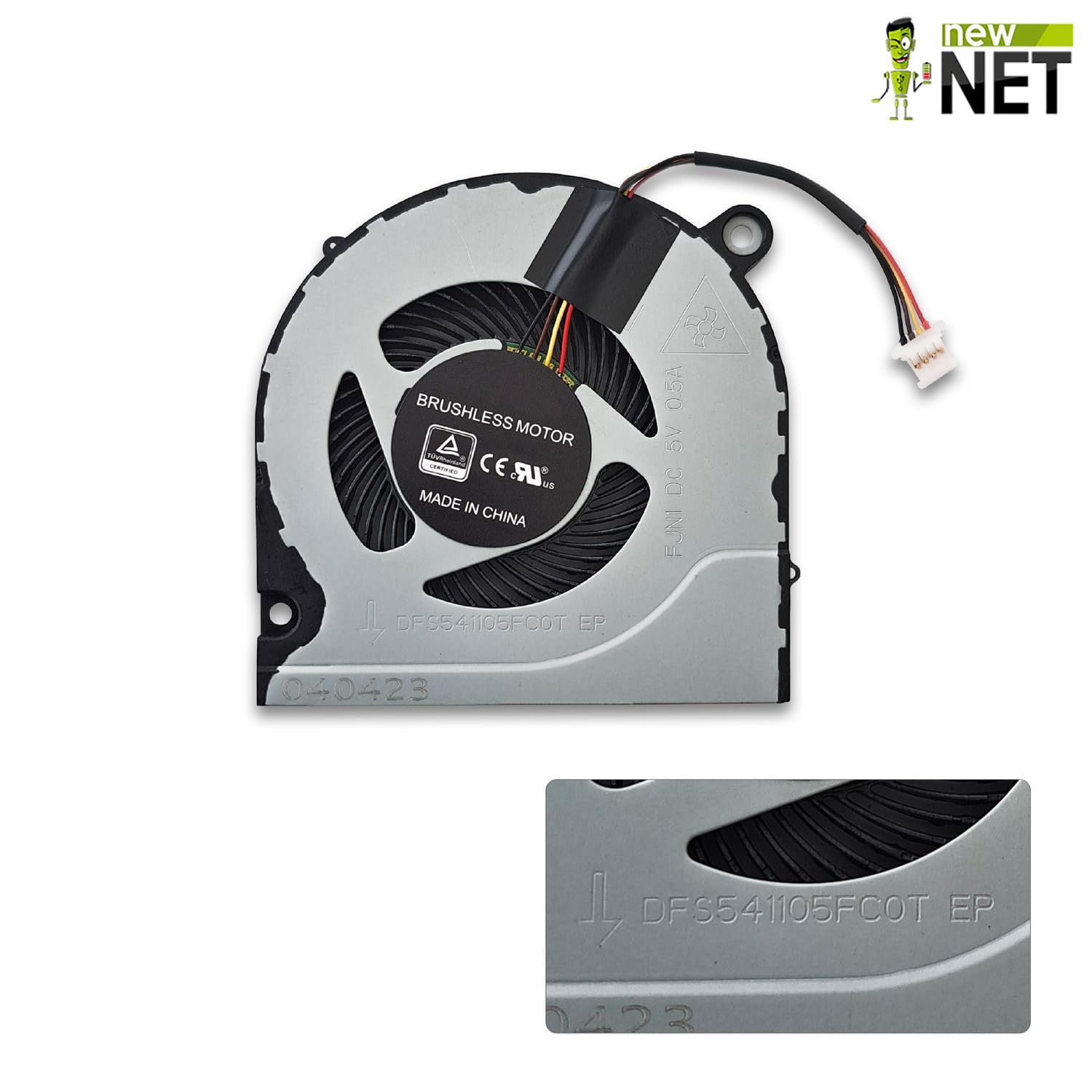 New Net - Ventola CPU Fan compatibile con Acer Aspire 3 A315-23, A315-23G, A315-31, A315-32, A315-33, A315-41, A315-41G, A315-42, A315-42G, A315-51, A315-52 [4 pin - 5 V]