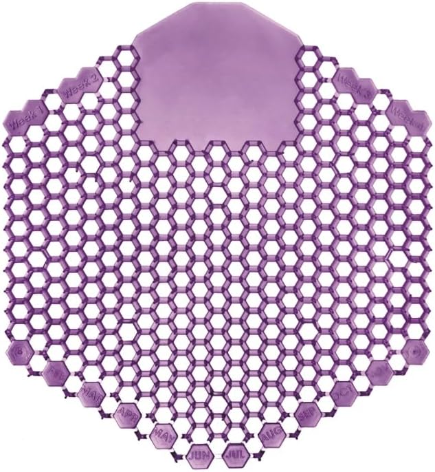 EcoQuality Lavender 3D Urinal Screen Odor Eliminator, Anti-Splash Deodorizer for Commercial Restrooms, Long-Lasting Fragrance, Universal Fit, Disposable Urinal Freshener (10)